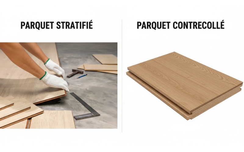 Différence entre parquet stratifié et contrecollé